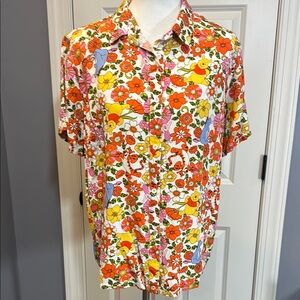 Disney Winnie the Pooh Floral Multicolor Shirt size Medium